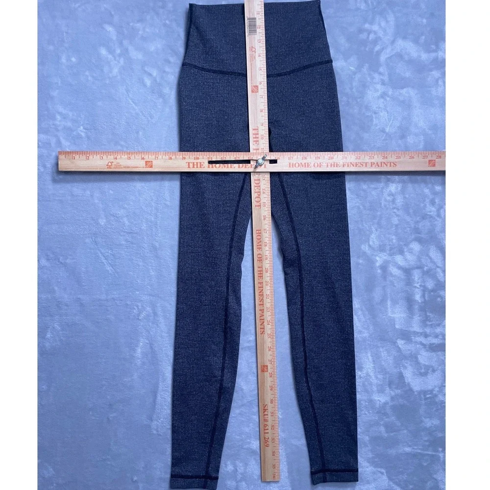 Lululemon High Rise Herringbone Leggings Black White Yoga Pants Womens Size 2